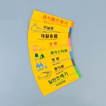 노랑 분리수거 표지판 디자인문패 분리수거안내판 빌라 원룸 쓰레기표지판, 음식물쓰레기