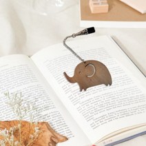 스튜디오와츠 장미목 코끼리 캐릭터 원목 책갈피 북마크, 단품