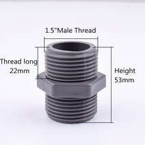 아크릴파이프 투명파이프 1-10pcs 1/2 "-2" 수나사 PVC 커넥터 파이프 어댑터 정원 관개 급수 피, [02] 3pcs, [05] 1.5 Inch Grey