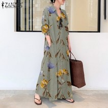 롱 원피스 맥시 여성 파티 드레스 여행 우아한 프린트 셔츠 가을 캐주얼 긴