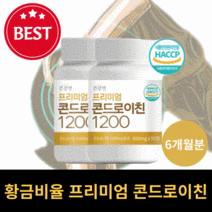 프리미엄 콘드로이친 1200 상어연골 분말 어골칼슘 초록입홍합 무릎 관절엔 건강정, 90정 x 2통