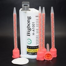 강력접착제 10:1 50ml 흰색 아크릴 접착제 나무 돌 금속 세라믹 화강암 유리 석영 및 5 개 혼합 노즐 믹서, 한개옵션0