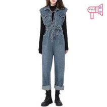 후이 여성 봄 나들이 패션 점프수트 데님 민소매 점프수트