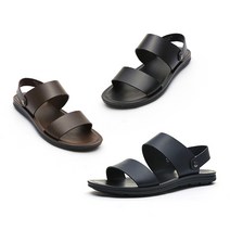 (21SS)마쯔 남성 소가죽 더블 스트랩 샌들 2.3cm LCMW65M126