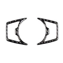 포드 머스탱 1 pair 카본 헤드 라이트 스위치 버튼 트림 스티커 stickers decoration for ford 머스탱 2015-2019 스타일링 액세서리, 블랙