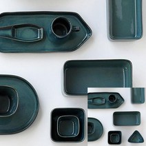 까사무띠 직사각 볼 17CM 그린 샐러드보울 도자기샐러드볼 볼그릇 도자기볼 샐러드보울 디저트볼 샐러드볼