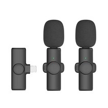스마트폰용 무선 핀마이크 세트 2.4G 20m 전송 녹음 마이크, 아이폰용