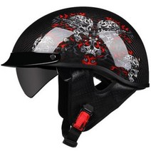 반모헬멧 바이크헬멧 소두핏 클래식 레트로 DOT Carbonfiber 오토바이 독일 Casco 일본식 모토 오픈 하프 페이스 헬기 바이커 파일럿 맨, 15.b4 - XL