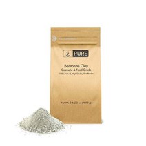 클렌주스 디톡스 몸속독소 제거 배출 Bentonite Clay 2 lb. by Pure EcoFriendly Packaging Fine 파우더 Cosmetic Food Safe, 단일수량, 단일개당 용량/중량/정