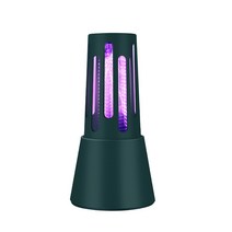 전기 모기채 가정용 접이식 전기 모기채 usb 전기충격 모기등 충전 투인원 모기채 유인 모기퇴치기, 작은 허리 녹색_USB + 어댑터
