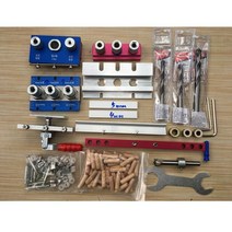 도웰링지그 도웰지그 목심 드릴 3 in 1 doweling jig pocket hole jig 조정 가능한 목공 링 가이드 로케이터 펀처 (퀵 클램프 포함) 목공 도구, c