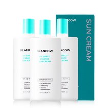 블랑카우 무기자차 에센스 선크림 촉촉한 로션형 순한 블루라이트 차단 SPF50+ PA++++, 3개, 55ml