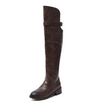 여성 승마 부츠 통기성 가죽 롱 미들 부츠 승마 무릎 부츠 ZawsThia 2022 여성용 겨울 신발 청키 로우 힐, 02 브라운_02 5