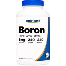 뉴트리코스트 보론(붕소) 캡슐 240 캡슐 1병 1서빙 5mg 240회분 Boron Capsules [5 MG] [240 CAPS], 240정