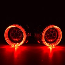 헤드 라이트 2.5 인치 벌집 8.0 VER Bixenon 프로젝터 렌즈 Led DRL 천사 눈 덮개 H4 H7 자동차 조명 액세, 한개옵션1, 06 red angel eyes