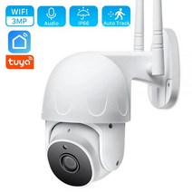건방죽 3MP Tuya Wifi 카메라 스마트 라이프 클라우드 1080P 자동 추적 PTZ IP 카메라 야외 모션 감지 홈, 3MP 64G 카드 추가, 협동사, AU 플러그