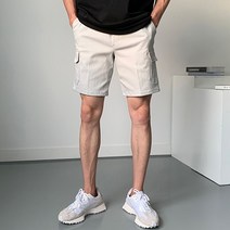 남자 로이브 프리미엄 카고 반바지 허리 밴딩 스판 데일리 3부 4부 5부 남성 숏 팬츠