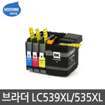 브라더 LC539X LC535XL DCP-J100 DPC-J105 MFC-J200 비정품잉크, 1개, 파랑