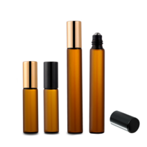 [드그라쎄] 갈색 롤러볼 롤온 용기 5ml 10ml (블랙/골드캡), 갈색 롤러볼 롤온 용기 10ml, 골드캡