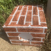 야외 대형견 큰개 진돗개 강아지 판넬 난방 조립식 개집 실외 플라스틱 보온 강아지집 001 DIY 수제 애완, 주황색 벽돌 원형 구멍(0_대형(4~6마리) 고양이