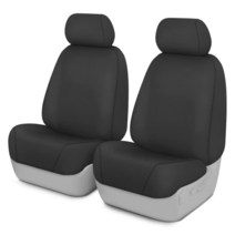 Covercraft SS3245PCCH 맞춤형 핏 프론트 버킷 시트 세이버 시트 커버 - 폴리코튼 원단 차콜 블랙, Front buckets with adjustable, Charcoal Black