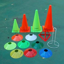 프로맥스 컬러콘 꼬깔 접시콘 마커콘 라바콘 축구연습 학교체육용품, 접시콘_형광그린