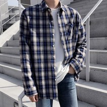 가을체크셔츠 MRC YC 남성 멋지다 기 체크남방 트렌드 레저셔츠 청소년 와이드 루즈핏 어반캐주얼디자인 2257314481
