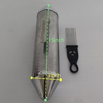 Miwayer 금속 Guiro 셰이커 스테인레스 스틸 악기 스크래퍼 긁개 포함 라틴 타악기, [03] 3 multiply 15 inch