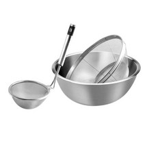 키친아트 스텐 믹싱볼 3종 세트(채반25+믹싱볼28+된장망), 단일옵션