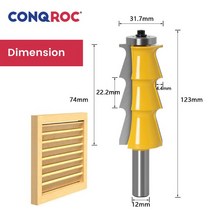 12mm 생크 창 블라인드 그루브 라우터 비트 목재 셔터 커터 밀링 루버 도어 만들기 절단 Length-74mm