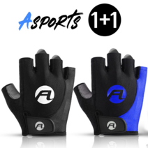 듀웨이 ASPORTS 자전거 반장갑 1+1, 블루(L), 블루(XL)