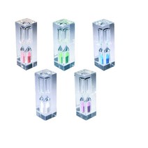 모래시계 타이머 양치 요리 인테리어소품 크리스탈 3분 set 줍줍스티커 4P 구성, 블루/그린/핑크/화이트/퍼플SET(패키지 미포함)