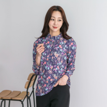 [이헌영] 플라워 프린트 블라우스 22A25005B2 퍼플