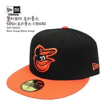 뉴에라 [슈즈네][정품] MLB 어센틱 볼티모어 오리올스 로드(어웨이) 야구모자 메이저리그 선수모자 미국직배송