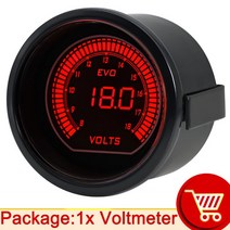 HD 52mm 부스트 게이지 PSI 진공 바 타코 전압 물 오일 온도 프레스 레드 블루 백라이트 자동차 12V 용, 07 voltmeter