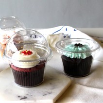 카페앤티 디저트 컵 50개 세트, 16온스 투명컵+무타공 돔뚜껑 세트