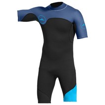 Mens 2mm Shorty 잠수복 다이빙 스노클링 수영 스쿠버 다이빙 슈트 점프 슈트, 다크 블루 블랙 XXXL, 고무 나일론