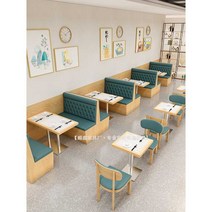 붙박이 식당의자 레스토랑 업소용 쿠션 데크 맞춤제작, 더블 부스 1.2미터