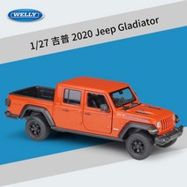 Welly 2020 지프 글래디에이터 랭글러 픽업 트럭 1:27 다이캐스트 모형, 오렌지
