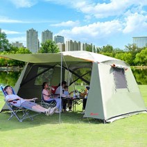 여름 거실형 리빙쉘 텐트 6인용 56인용 7인용 8인용, 화이트이너텐트+블루아우터텐트