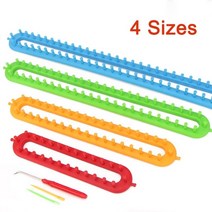 베짜기 베틀 직조 위빙 틀 직조기 손뜨개 위빙 옷감 뜨게 키트 1 set 사각형 라운드 diy 뜨개질 스카프 스웨터 모자 목도리 바느질 니트 수제 공예 꼬기 도구, 연한 초록색