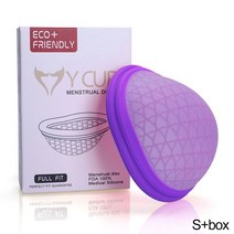 Friendly 삽입형 실리콘 생리컵 생리대 안전한 닉스컵 월경컵 L/S 사이즈, 보라색 S 상자, 1개, 1개