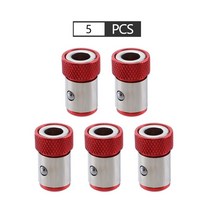 스크루 드라이버 자기 반지 S2 합금 강철 부식 방지 자화 기 이동식 자석 드릴 비트 1/4 인치 6.35mm, 08 5pcs Red