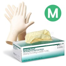 크린가드 [44123] 유한킴벌리 G10 라텍스 장갑 식품용 글러브 PFE 중형 (M 사이즈) 100매 1팩