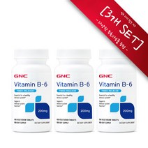 [사은품증정] GNC 비타민 B6 200mg 타임릴리즈 100정 (타블렛) Vitamin Timed Release 100tabs, [3개 SET], 3개
