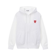 COMME DES GARCONS 더블 와펜 후드 자켓 화이트 P1T294
