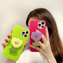 mh_그립톡 악세사리 이지그립 튤립 에폭시 스마트톡 톡홀더 꽃모양 아크릴 스마트폰 거치대 그립팝 귀여운, 노랑