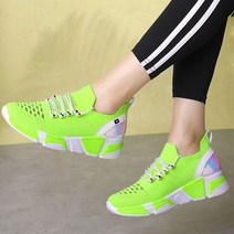 여성 에어로빅화 사계절 줌바운동화 스윙화 헬스 고급형 에어로빅운동화, 41, 형광 그린