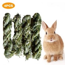 4 pcs 티모시 잔디 토끼 씹는 장난감 손으로 만든 작은 동물 놀이 씹는 어금니 잔디 스틱 토끼 햄스터 기니피그, 1개, 참조 설명