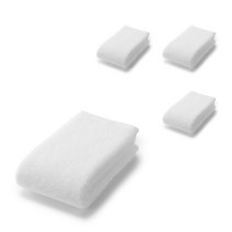 무인양품 MUJI 면 파일 루프 포함 페이스 타월 - 기본타입 4개 JJAC3A2S, 오프화이트